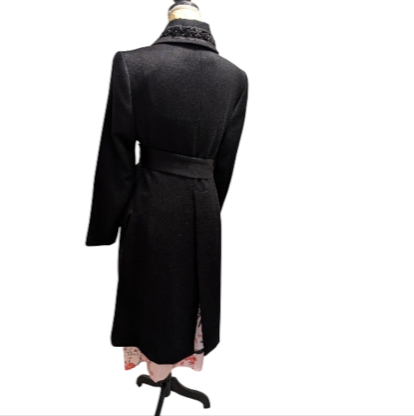 Rare!!! Vintage Zara Woman 100% Wool Black Beaded Coat. Made In Spain - Picture 6 of 13